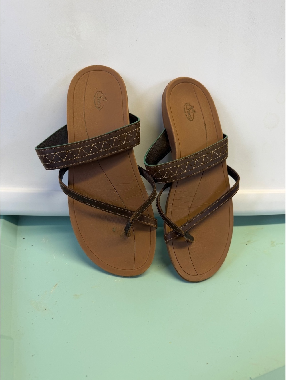 Chaco Cognac Brown Women's Sandals Size 9